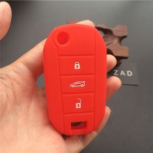 ZAD 3 Knop Siliconen Flip Remote Key Case Fob Cover Houder voor Citroen C4 CACTUS C5 C3 C4L elysee sleutel shell case