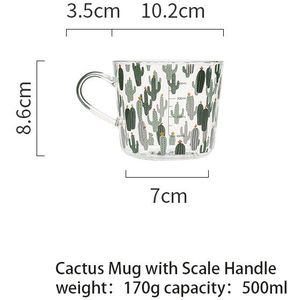 Mdzf Sweethome 500Ml Gele Perzik Cactus Glas Thee Melk Cups Met Schaal Koffie Mok Party Drinkware Tumbler Water cups