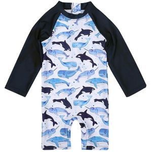Kids Jongen Badpak Lange Mouwen Leuke Animal Whale Print Kinderen 1-6 Jaar Baby Jongens Badmode Stijl Kleding bebes Bathwear