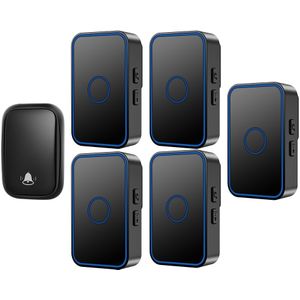 Wemeda Zelf Aangedreven Draadloze Deurbel Niet Nodig Batterij Waterdichte Thuis Deurbel Us Eu Uk Plug 60 Chimes 1 Knop 5 Ontvanger