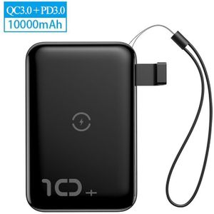 Baseus 10W Wireless Power Bank 10000Mah Quick Charge 3.0 + PD3.0 Powerbank Draadloze Opladen Externe Batterij Oplader Voor xiaomi