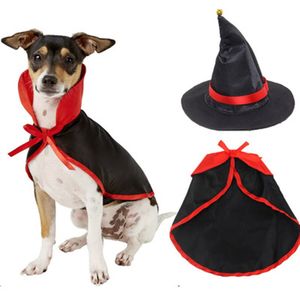 Hond Hoed Heks Mantel Creativiteit Halloween Decoratieve Kat Lace-Up Verstelbare Kiel Kerst Festival Huisdier Jurk