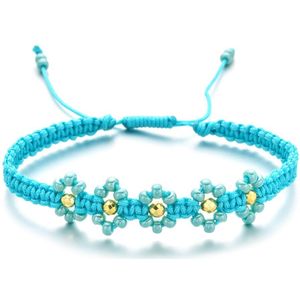 Zmzy Koreaanse Leuke Bloemen Daisy Armbanden Boho Kleurrijke Kralen Handgemaakte Touw Polsband Armband Vrouwen Sieraden
