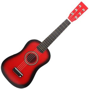 23 Inch Folk Akoestische Gitaar Muziek Instrument Mini Gitaar Voor Beginner Kinderen Muziek Lover (Rood)
