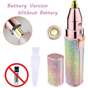2 In 1 Elektrische Wenkbrauw Trimmer Pijnloos Epilator Vrouwen Draagbare Mini Scheerapparaat Make-Up Wenkbrauw Trimmen Wasbare