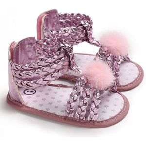 Pasgeboren Baby Baby Girl Soft Sole Sandaaltjes Peuter Zomer Schoenen Strik Sandalen Schoenen 0-18 M Goud sliver Roze