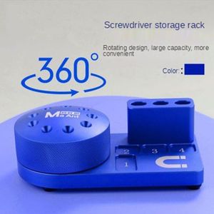 Maant Aluminium 360 ° Rotary Gereedschap Opbergdoos Pincet/Schroevendraaiers/Messen + Magnetisatie Regio Accessoires Doos