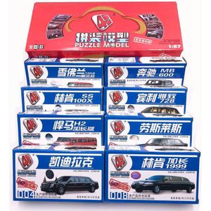 8 Stks/set 1:87 4D Stretch Limousines Deluxe Auto Plastic Monteren Chevrolet Hummer Auto Model Kinderen Speelgoed