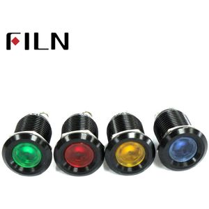 12mm waterdicht zwart huis Signaal lamp LED Metalen lampje Platte LICHT 12V schroef sluit