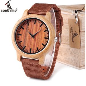 Bobo Vogel WD10 Mens Luxe Top Brand Horloge Mannen Hout Horloges Horloges Luxe Bamboe Horloge Geschenkdoos Accepteren oem