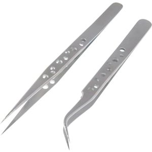 Elektronica Industriële Pincet Anti-Statische Gebogen Rechte Tip Precisie Roestvrij Tang Telefoon Reparatie Handgereedschap Sets