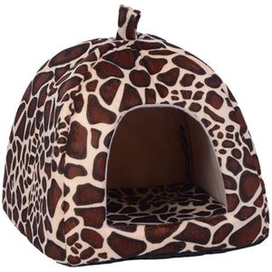 Zachte Aardbei Leopard Pet Hond Kat Huis Tent Kennel Doggy Winter Warm Kussen Mand Dier Bed Cave Huisdier Producten Levert