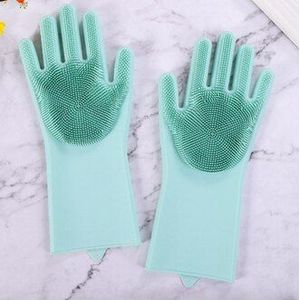 Silicone Cleaning Handschoenen Magic Afwassen Scrubber Schotel Wassen Rubber Scrub Keuken Pet Grooming 1 Paar