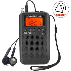 Yorek Draagbare Mini Fm/Am Radio Speaker Muziekspeler Met Wekker Lcd Digitale Display Ondersteuning Batterij En Usb aangedreven