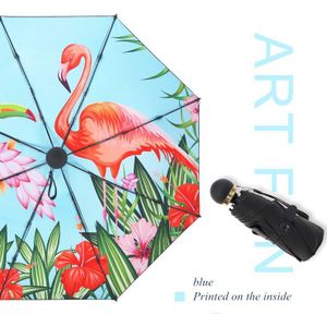 Palony Vijf Opvouwbare Mini Flamingo Stijl Mode Patroon Uv En Winddicht Reizen Vrouwen En Kinderen Zonnige Regenachtige paraplu