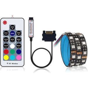 SATA Interface RGB LED Strip Licht 60 LEDs/m Diode Tape Volledige Kit met RF Draadloze Controller voor PC computer Case 0.5m 1m 1.5m 2m