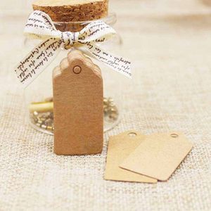 300 Pcs Kraft/Wit/Zwart Karton 2*4 Cm Blank Jacobsschelp Tag Producten Hant Tag Voor diy Hang Labels Wenskaart Ambachten