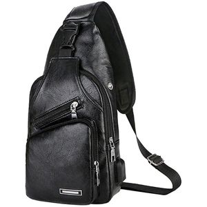 Borst Tas Usb Opladen Crossbody Tassen Pu Lederen Schoudertas Pakket Back Pack Reizen Buiten Messenger Bag Сумка # Yj