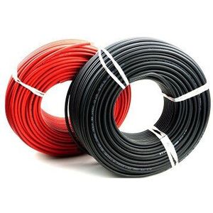 Allmejores Solar Pv Kabel Rood Blak Kabel Voor Zonnepaneel Systeem 1500V 2.5mm ² /4mm ² /6mm ² (14/12/10AWG) tuv Ul Goedkeuring 6M/Roll