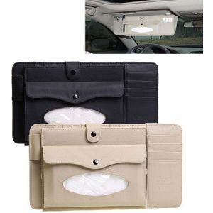 Ymjywl CD Case Lederen Auto DVD Zonneklep Doos Met Tissue Organizer Voor Bril Map Visitekaartje Houder Tas