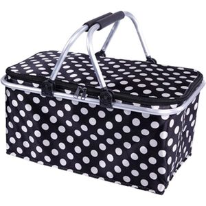 Polka Dot Inklapbare Picknickmand Geïsoleerde Picknickmand Takeaway Doos 46x28x23cm
