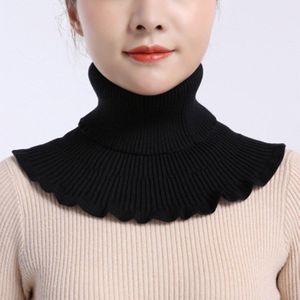 Unisex Solid Ruffle Elastische Wol Gebreide Trui Valse Colloar Warme Sjaal Winter Vrouwelijke Fietsen Winddicht Neck Guard Sjaal