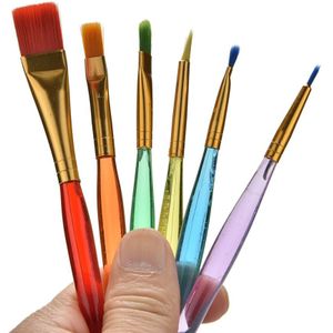 6 Stks/set Nylon Haar Verf Tekening Schrijftafeltje Pennen Set Kunstenaar Aquarel Olieverf Pen Levert Met Borstels