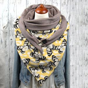 Mode Vrouwen Vlinder Printing Button Soft Wrap Casual Warme Sjaals Lichtgewicht En Comfortabele Materialen