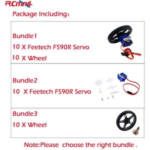 10 stks/partij Feetech FS90R Servo/Wiel 360 Graden Continue Rotatie Micro RC Servo Voor Robot RC Auto Drones FZ0101-01 FZ2913