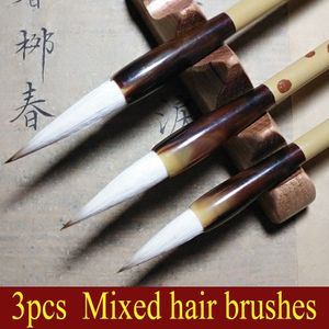 3 stks Chinese Kalligrafie Borstels gemengde borstels met geschenkdoos voor kunstenaar schilderij kalligrafie Kunst levert