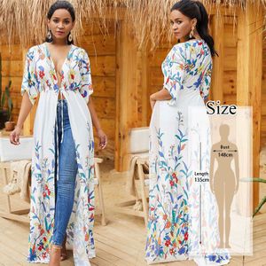 Katoenen Lange Strand Jurk saida de Praia Strand Cover up Kaftan Sarong Vestido Swim wear Cover up Ropa de Playa tuniek Strand # Q851