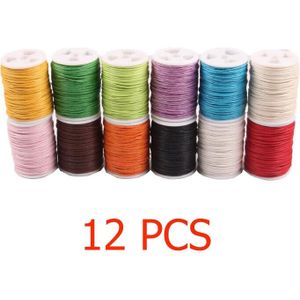 10 Meter/ Roll 1Mm Mix Kleur Katoen Wax Lijn Diy Handgemaakte Levert Touw Kleur Craft Decoratie