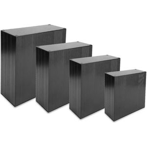 Zwart Aluminium Aansluitkast Diy Elektronische Behuizing Pcb Instrumen Project Case Waterdichte Hifi Versterker Gps Behuizing Split Type