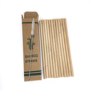 Nuttig 12 Stks/set Bamboe Rietjes Herbruikbare Milieuvriendelijke Party Keuken + Schone Borstel