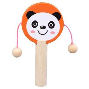 Leuke Cartoon Dier Houten Handheld Musical Rammelaar Drum Shaker Onderwijs Baby Speelgoed Klassieke Speelgoed Lawaaimaker Voor Kinderen