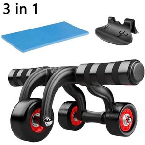 Geen Lawaai 3 Wielen Abdominale Roller Home Fitness Apparatuur Spier Oefening Lichaam Arm Taille Gym Ab Oefening Power Spier Trainer