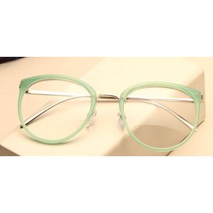 Shauna Mode Vrouwen Ronde Glazen Frame Metalen Benen Clear Lens Eyewear