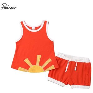 Baby Zomer Kleding 0-24M Peuter Baby Boy Kids Sunrise Sling Vest Top Broek Shorts Sunsuit 2 stuks Outfits Sets Kleding