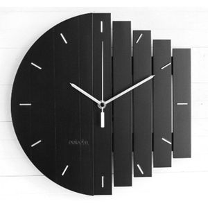 Zwart Slient Xylofoon Houten Wandklok Modern Vintage Rustieke Shabby Clock Quiet Art Horloge Woondecoratie