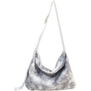 Tie-Dye Canvas Schoudertas Vrouwen Casual Tote Messenger Bags Unieke Mode Katoen Vrouwelijke Canvas Handtassen Casual Cross-body Bags