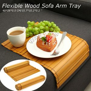 Bamboe Sofa Tray Arm Rest Snack Tafel Koffie Mat Bureau Placemat Draagbare Voor Thuis THIN889
