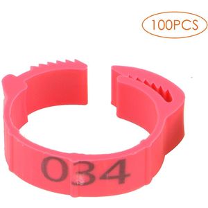 100PCS Adjustable Bird Leg Rings Includes 100pcs Bird Leg Bands With 1-100 Numbers Printed Suitable For Birds Chicks Chicken