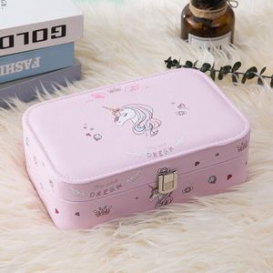 Roze Eenhoorn Cosmetische Zakken Vrouwen Reizen Wassen Tassen Sieraden Organizer Box Make-Up Tas Beauty Case Necessarie Feminina