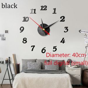 Modern Wandklok Muursticker Stille Klok 3D Diy Spiegel Oppervlak Acryl Quartz Horloges Woonkamer Home Decoratie