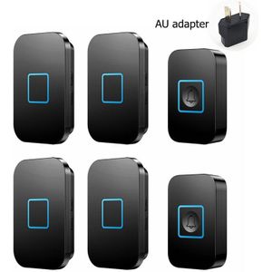 Smart Draadloze Deurbel Waterdicht 300M Remote Us Eu Uk Au Plug 2 Knop 4 Ontvanger Intelligente Home Led Light deurbel Chime