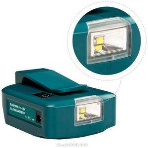 14.4V/18V Li-On Batterij Dual Usb-poort Met Led Light Spotlight Zaklamp Voor Makita Batterijen s29 20