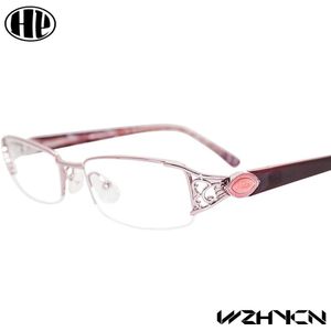 Retro Luxe Vrouwen Bril Frame Clear Lens Oculos Legering Lady Bril Bloemen Monturen Vintage Vrouwelijke Eyewear