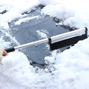 Winter Auto Voorruit Ijskrabber Glas Sneeuw Borstel Uitschuifbare Rvs Sneeuw Remover Cleaner Tool Bezem Wassen Accessoires