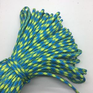 10 Yards/Lot Mix kleur Paracord Armbanden Touw 7 Strand Parachute Cord CAMPING Wandelen Licht blauw + Licht geel