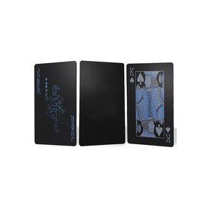 Citygirl 55 Pcs / Deck Poker Waterdichte Plastic Pvc Set Speelkaarten Pure Black Regelmatige